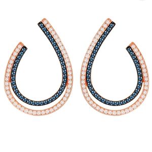 NWT Swarovski Circle Earrings Lemon, Blue